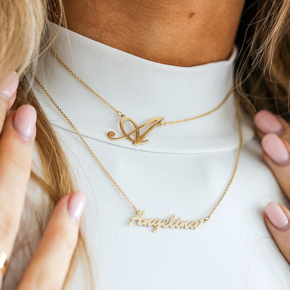 Script Initial Necklace