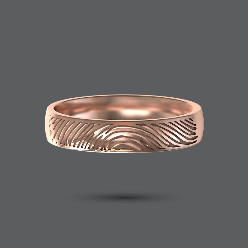 Comfort Fit Fingerprint Ring