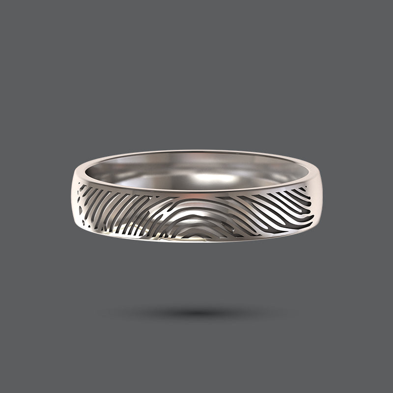 Comfort Fit Fingerprint Ring