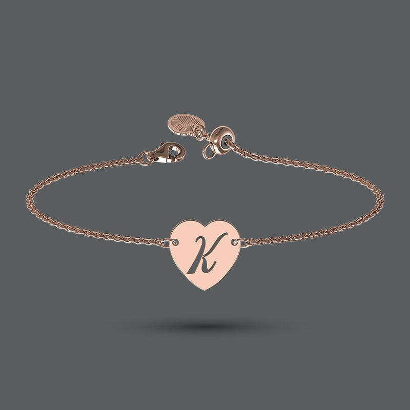Heart Initial Bracelet