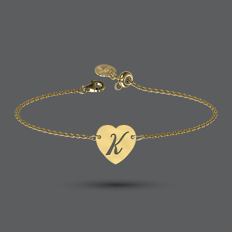 Heart Initial Bracelet