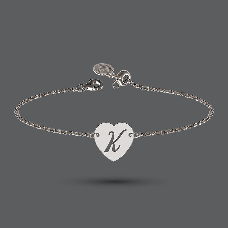 Heart Initial Bracelet