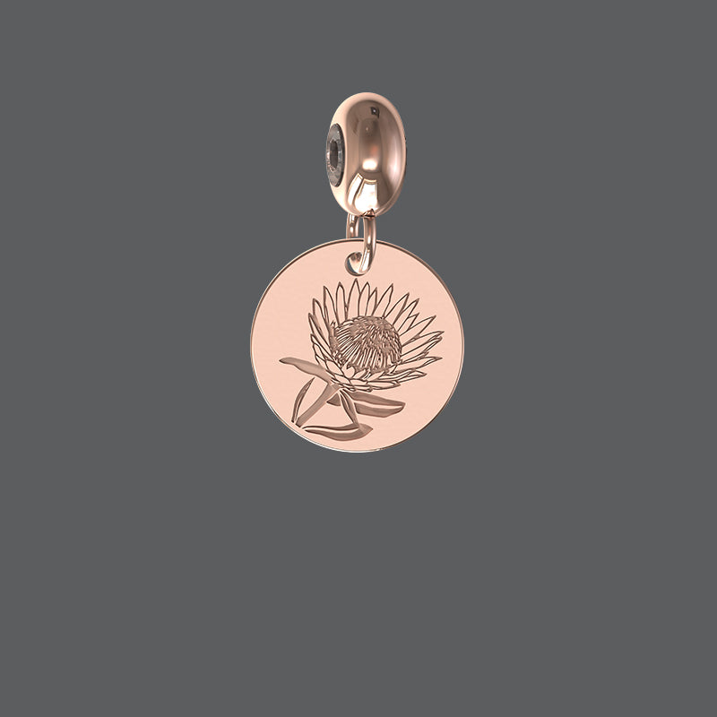 Petite Disc Protea Sketch Charm