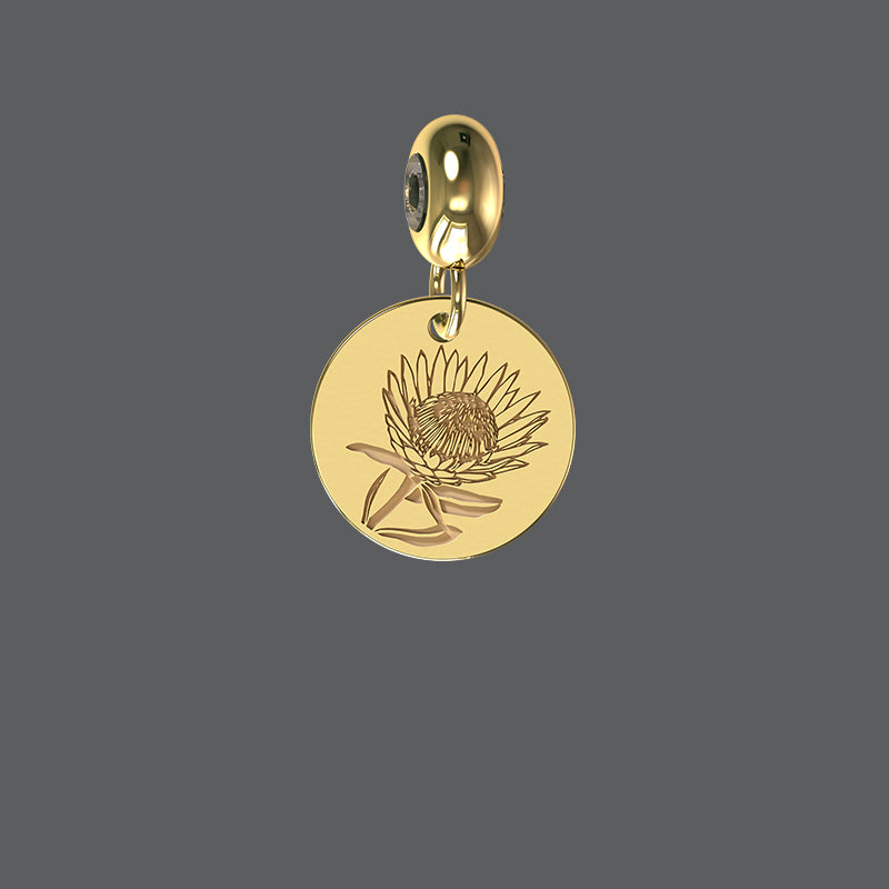 Petite Disc Protea Sketch Charm