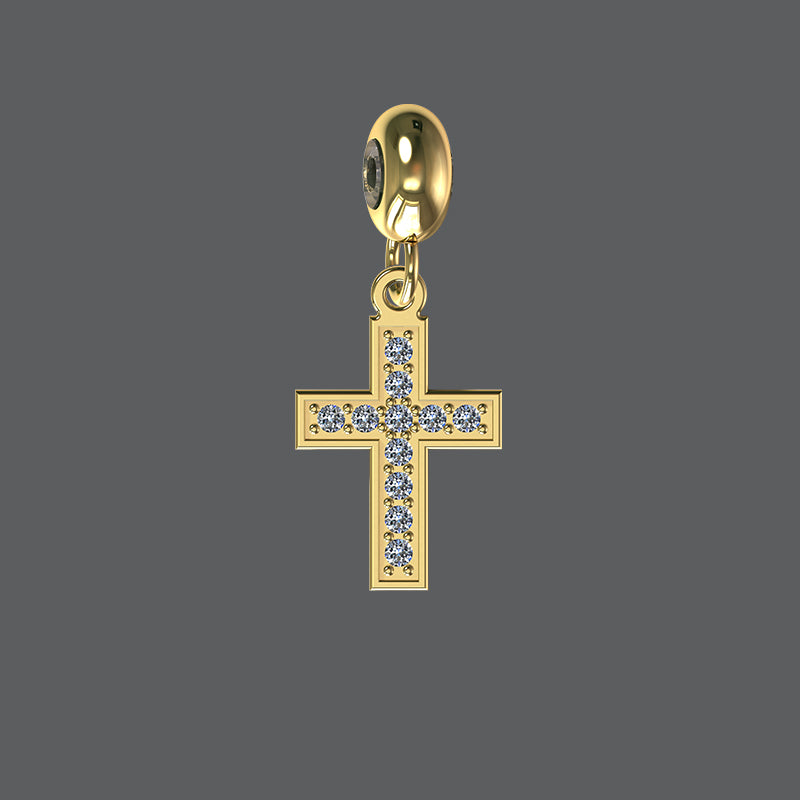 Petite Diamond Cross Charm