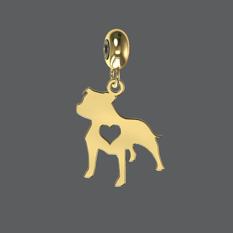 Silver Staffie Charm