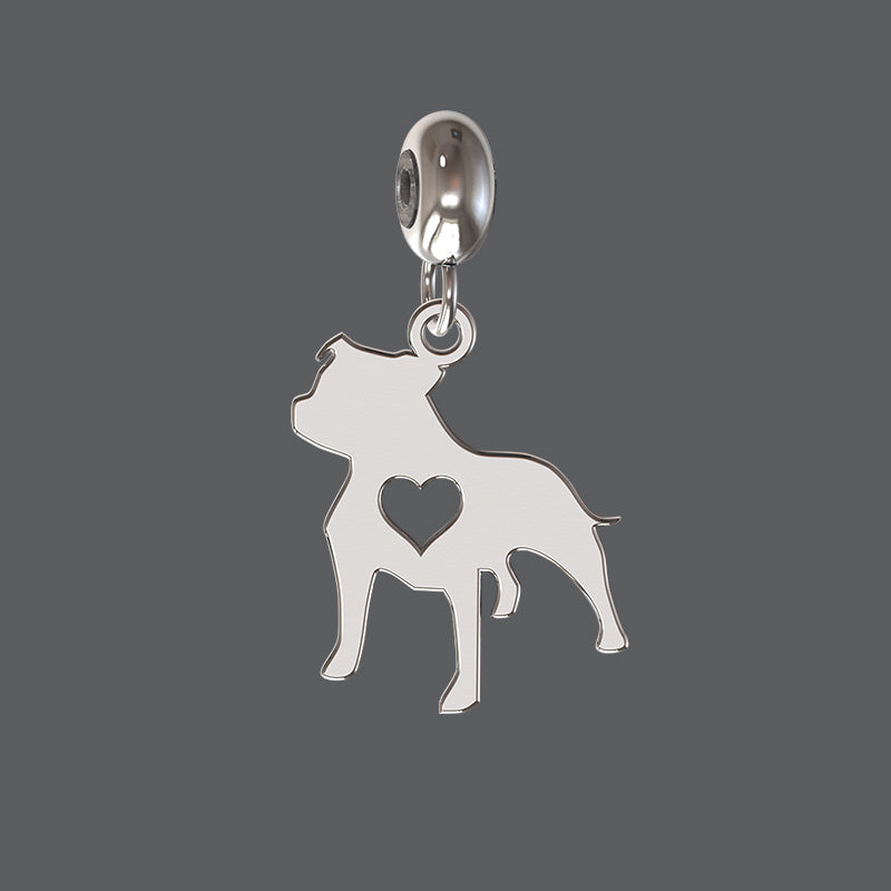 Silver Staffie Charm