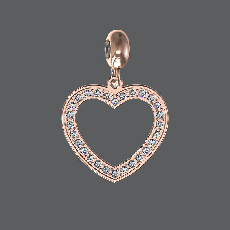 Diamond Heart Charm
