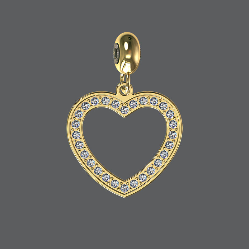Diamond Heart Charm
