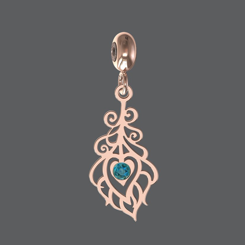 Peacock Feather Charm